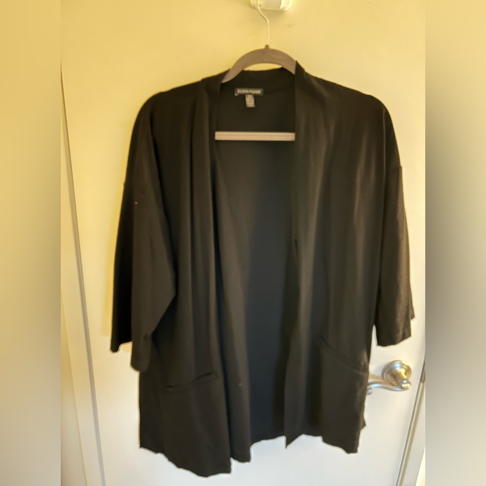Eileen Fisher Black Cardigan Black Sz M